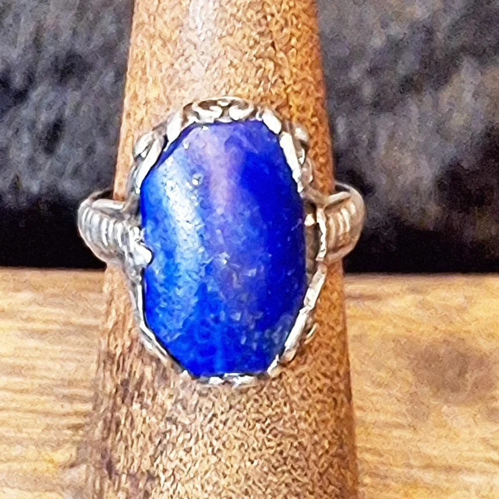 ✨️Lapis Lazuli Sterling Silver Filigree MCM Gorgeus Ring Size 6.25-6.5!